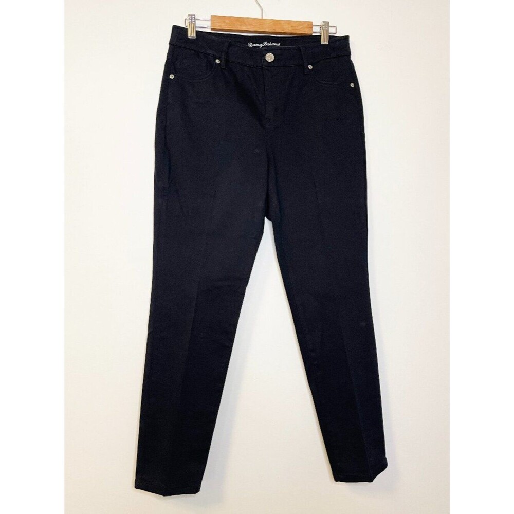 Tommy Bahama Boracay Beach High Rise Ankle Pants Black Stretch 10x28 Women's